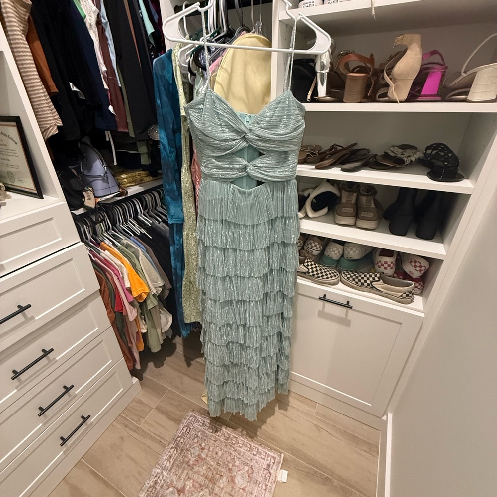 Gianni Bini Light Blue Tiered Maxi Dress